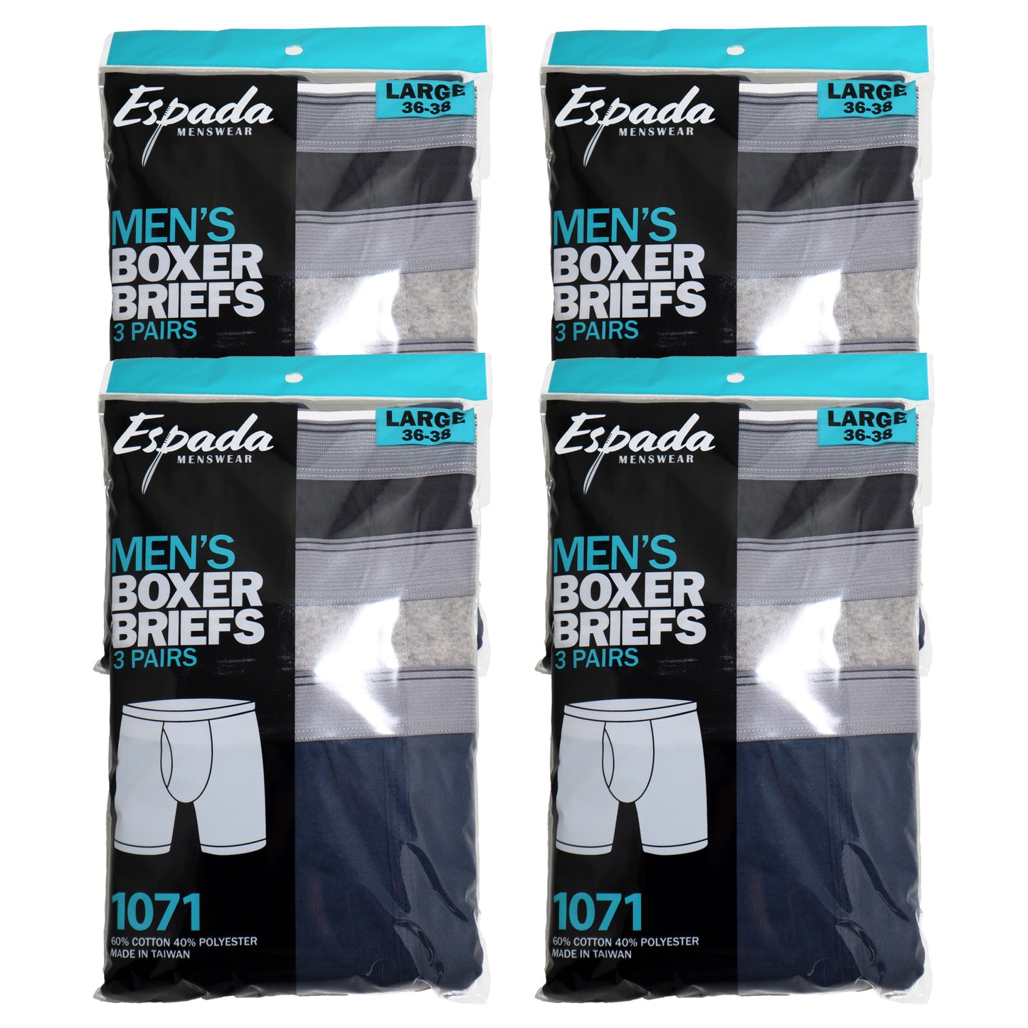 Mens Comfort Boxer Briefs (12-Pack)