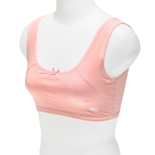 Girl's Cotton Training Bra with Star Print Design