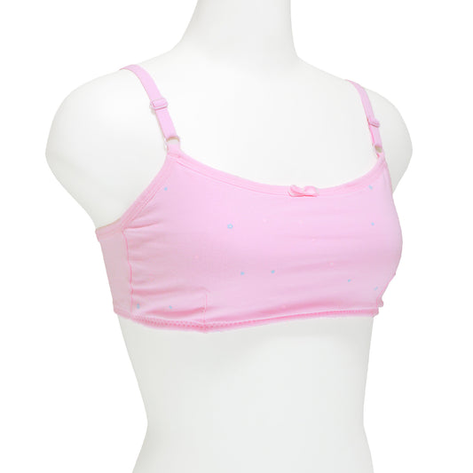 Girl's Wire-free Cotton Training Bra with Lace Detail (6-Pack)