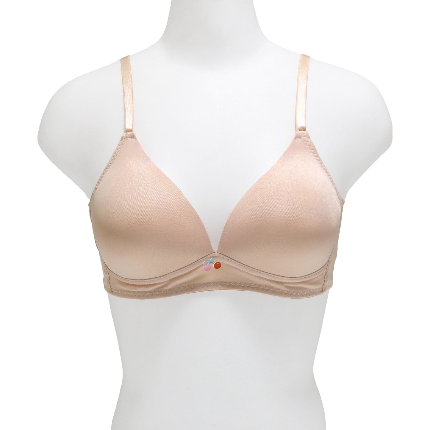 Wire-free Lightly Padded A-Cup Bras with Cherry Print Detail (6-Pack)