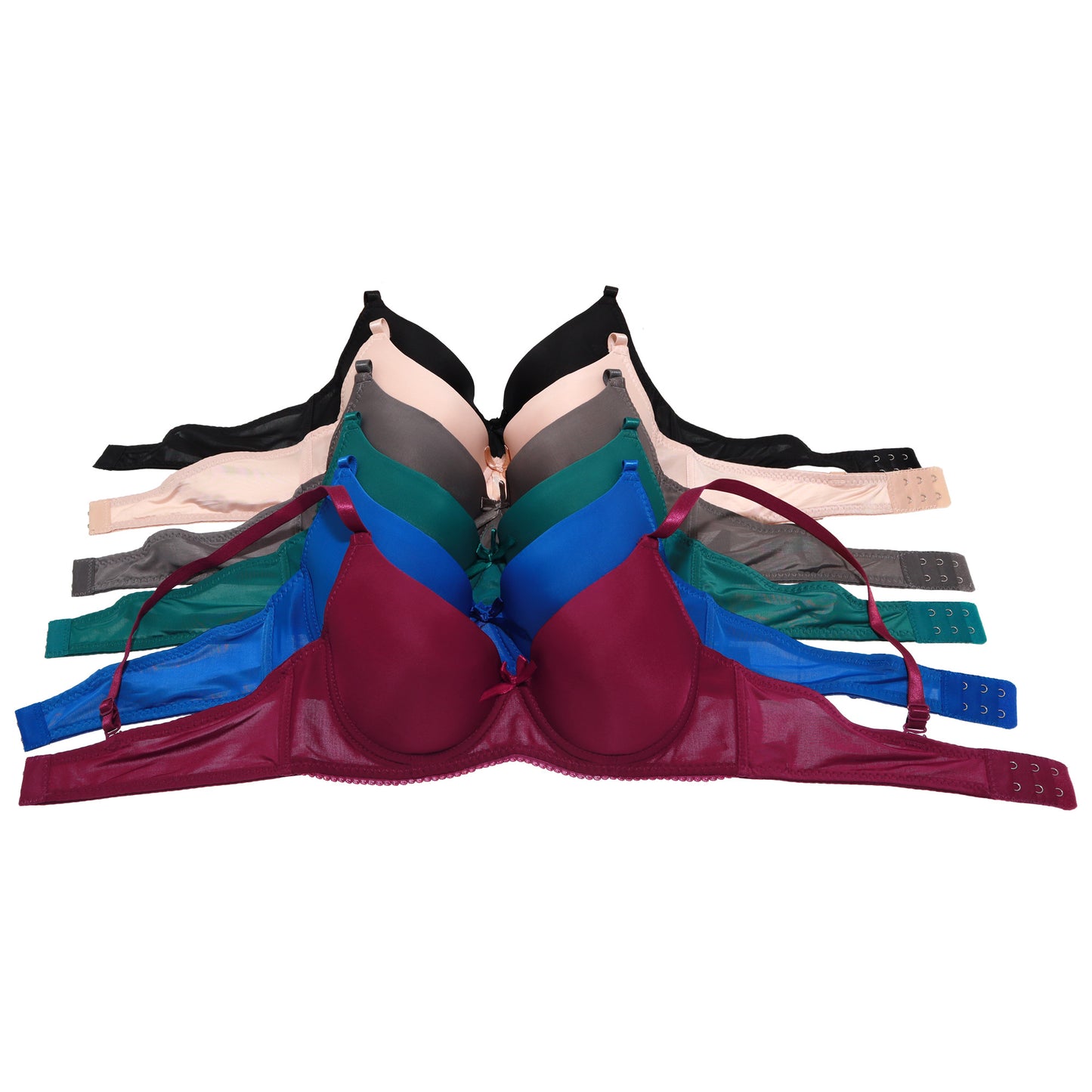 Wired A-Cup T-shirt Bra with Adjustable Straps (6-Pack)