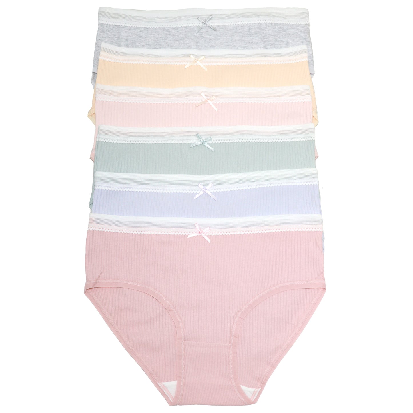 Cotton Hiphugger Panties with Elastic Waistband (6-Pack)