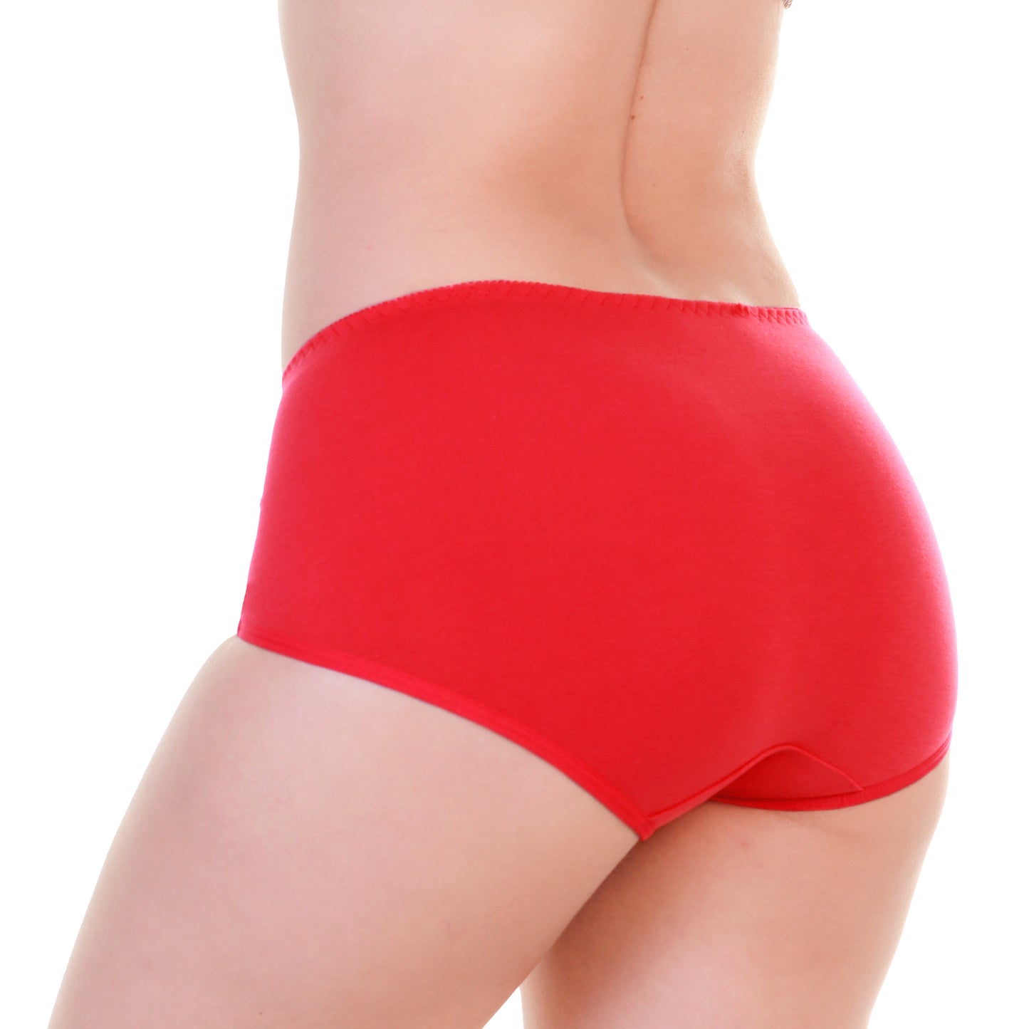 Cotton Mid-Rise Brief Panties with Flower Lace (6-Pack)
