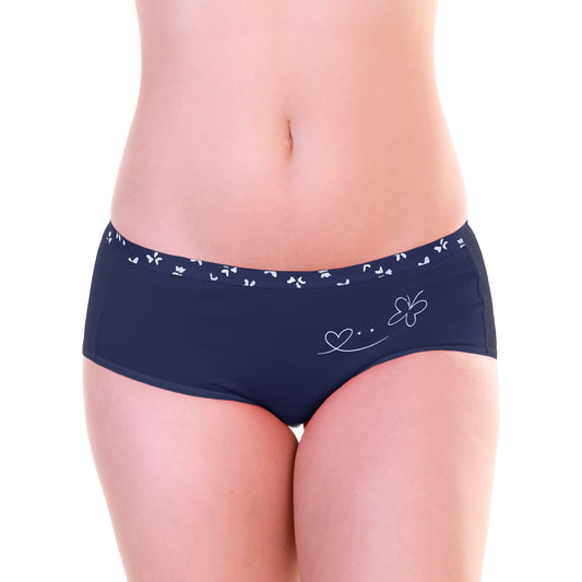 Cotton Hiphugger Panties with Butterfly Detail (6-Pack