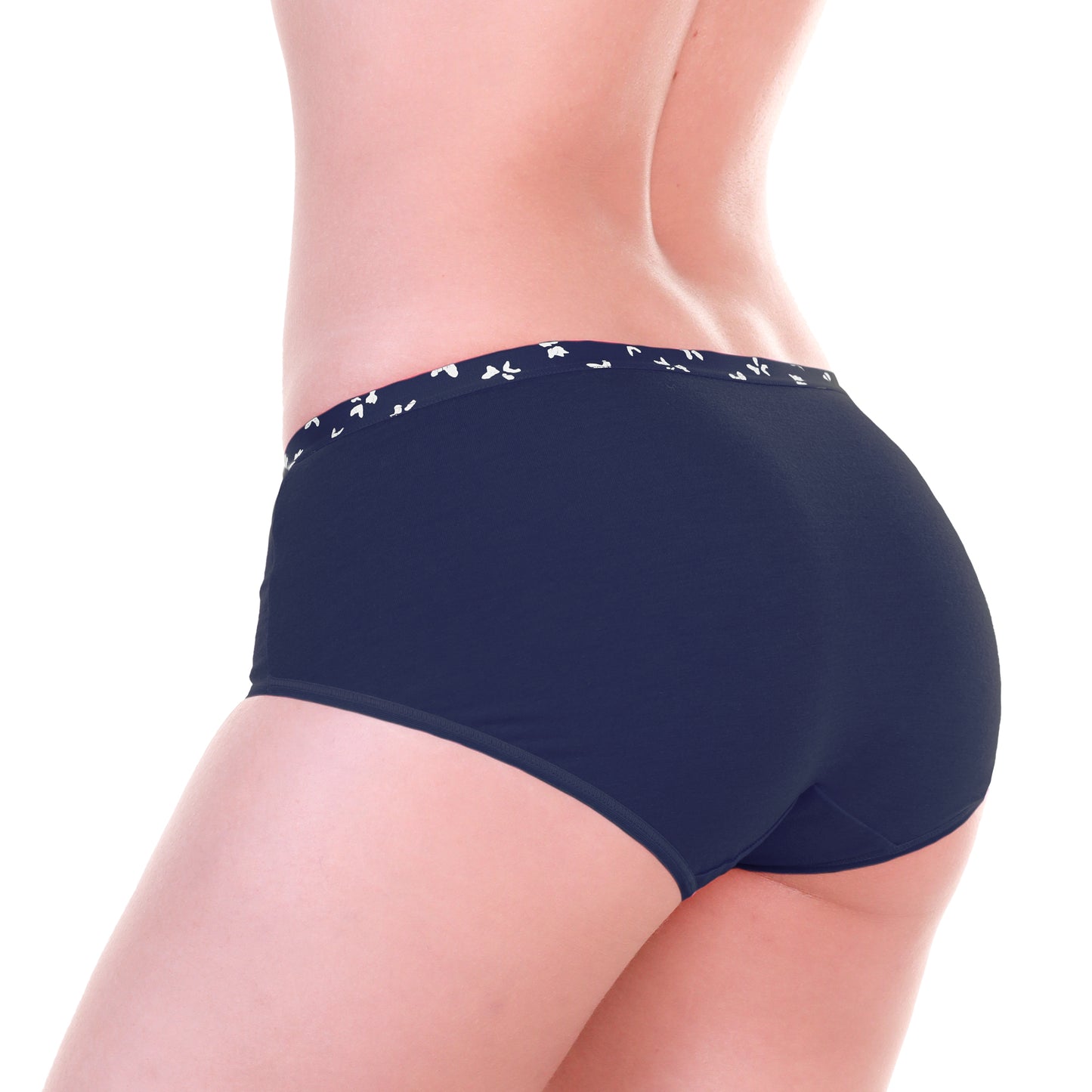 Cotton Hiphugger Panties with Butterfly Detail (6-Pack