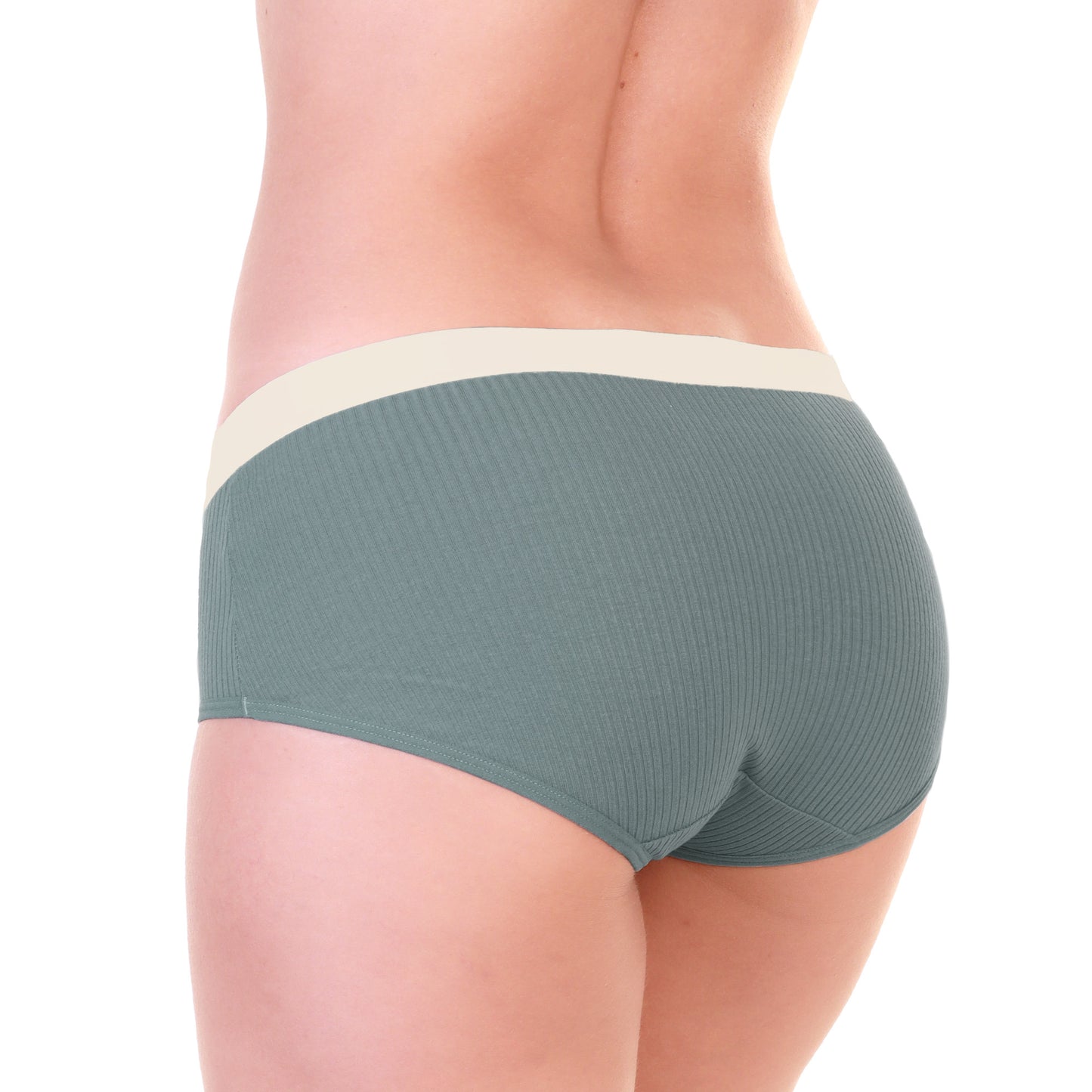 Cotton Ribbed Hiphuggers with Laser Cut Waistband (6-Pack)