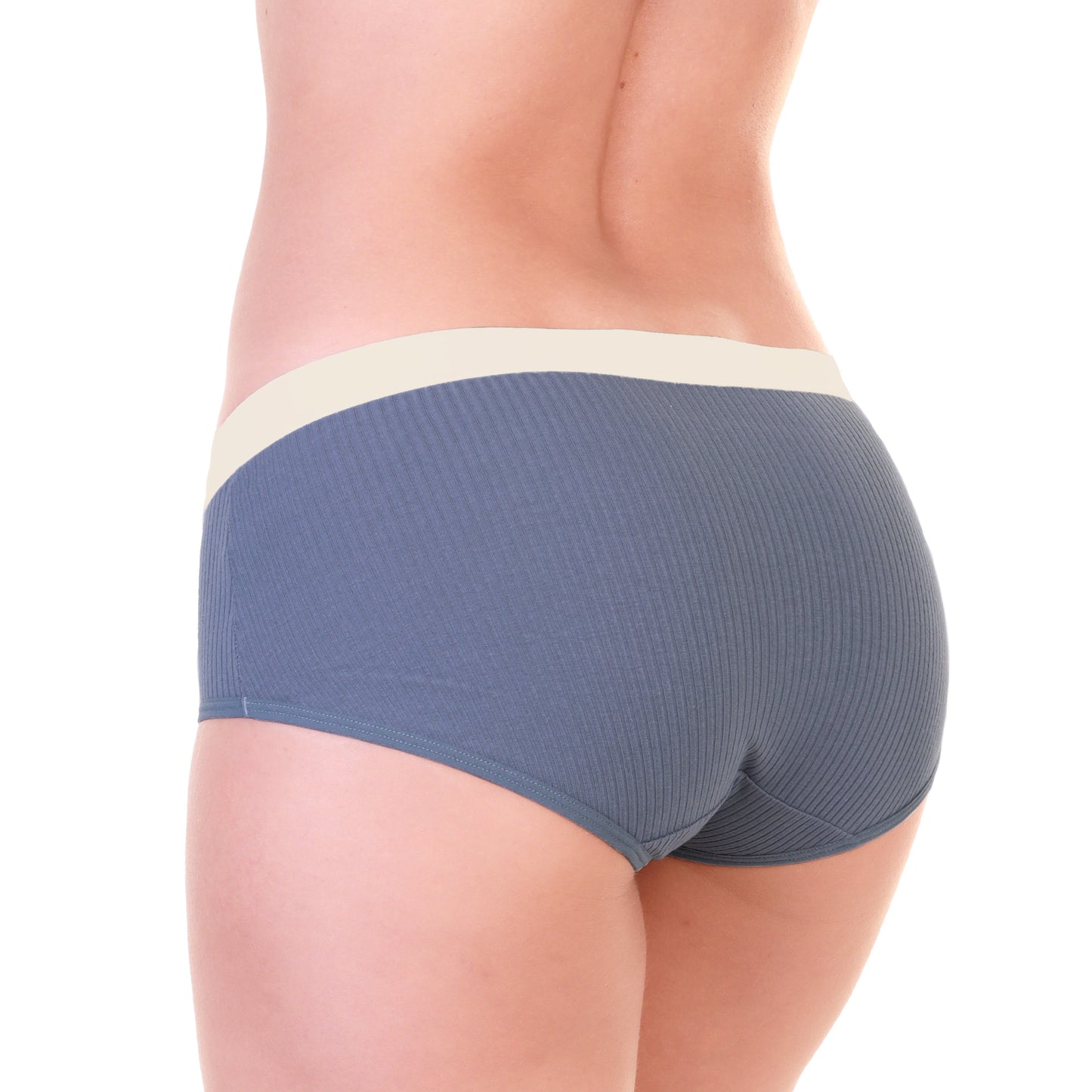 Cotton Ribbed Hiphuggers with Laser Cut Waistband (6-Pack)