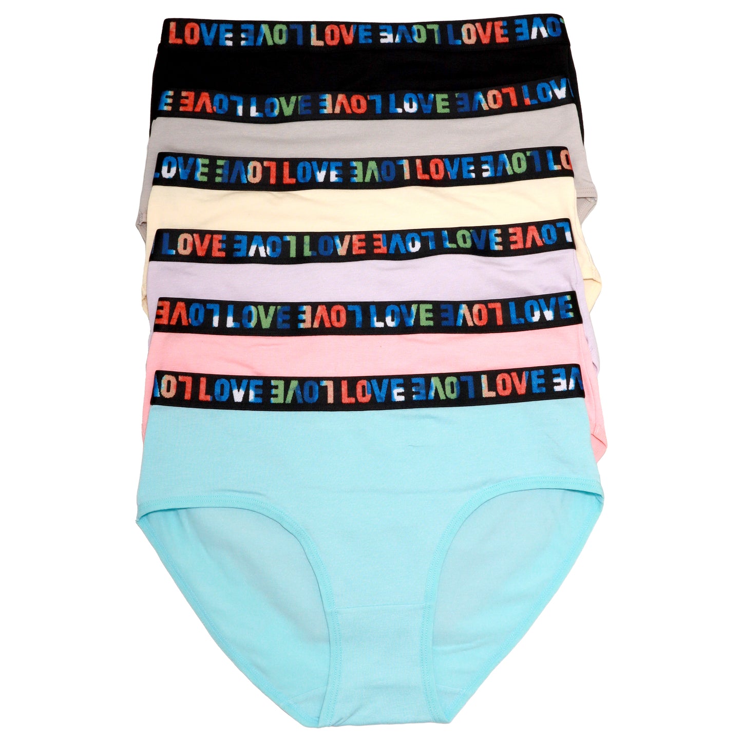 Cotton Hiphugger with Elastic Waistband (6-Pack)