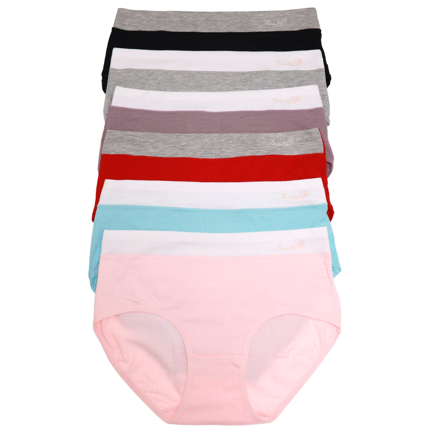 Cotton Hiphugger Panties with Textured Detail (6-Pack)
