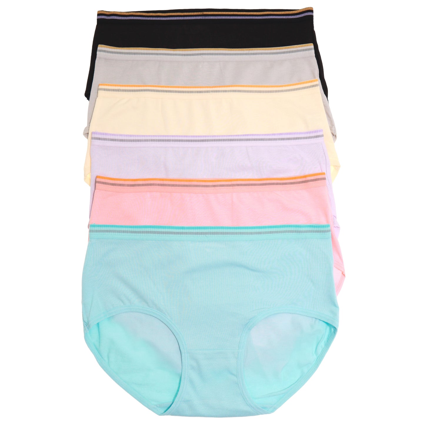 Cotton Full Coverage Hiphugger Panties (6-Pack)