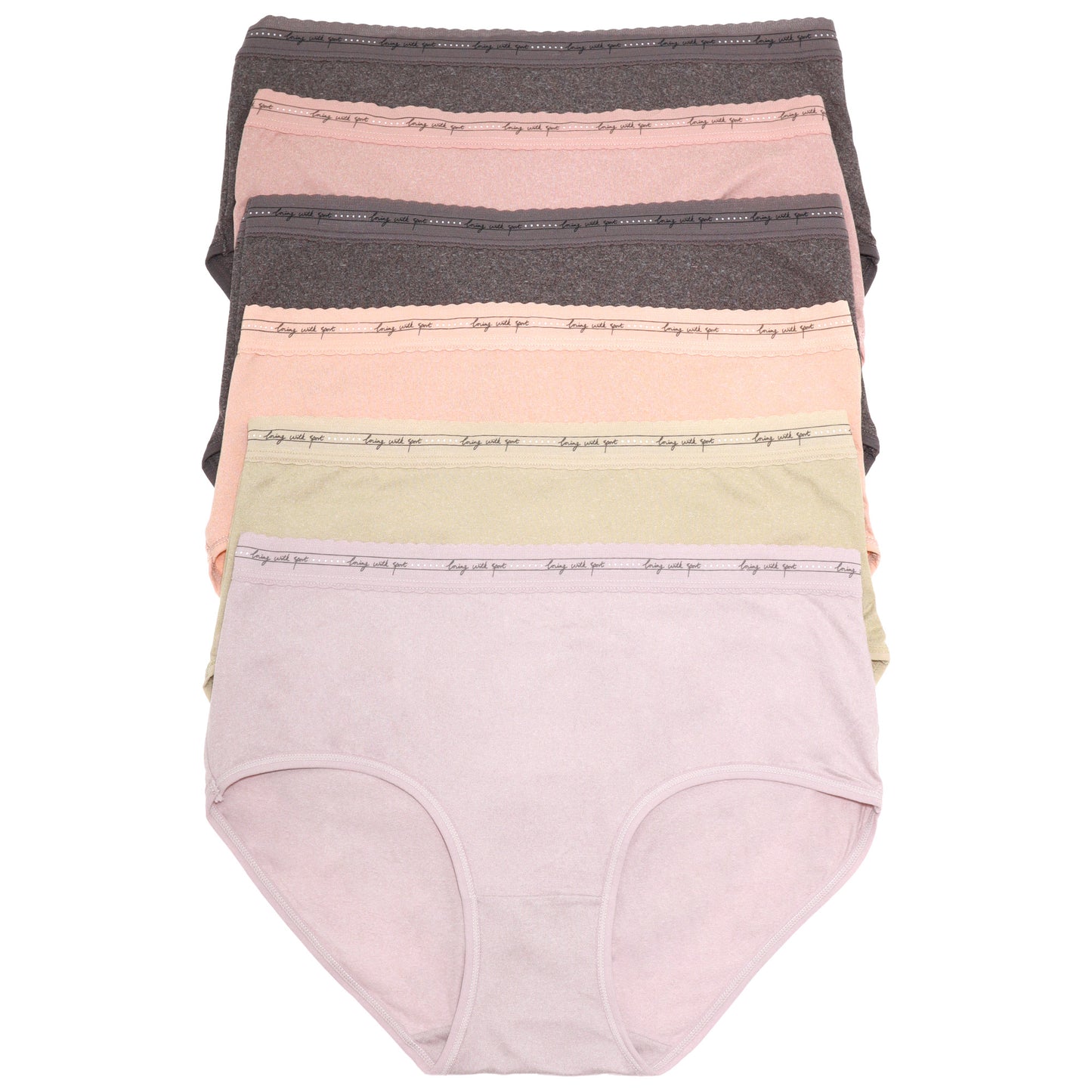 Microfiber Hiphugger Panties with Elastic Waistband (6-Pack)