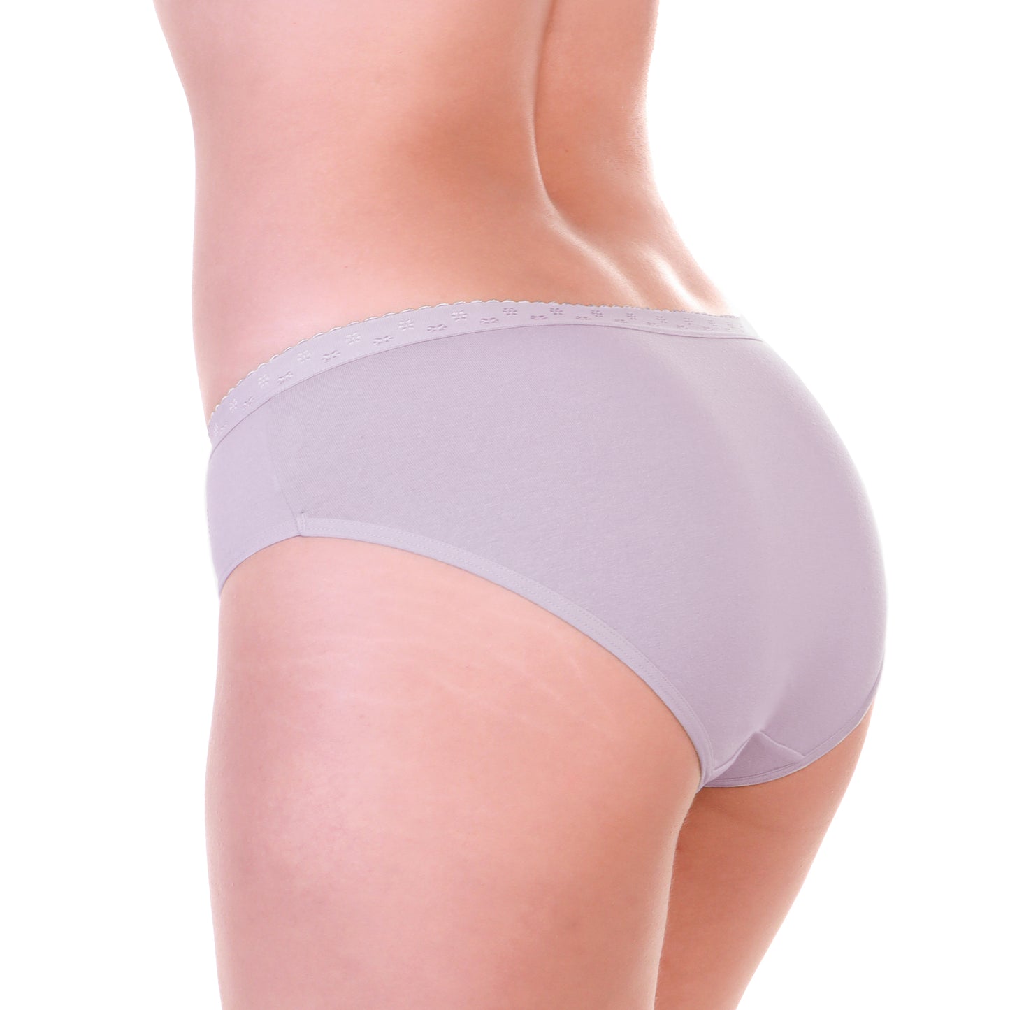 Cotton Bikini Panties with Scalloped Waistband (6-Pack)