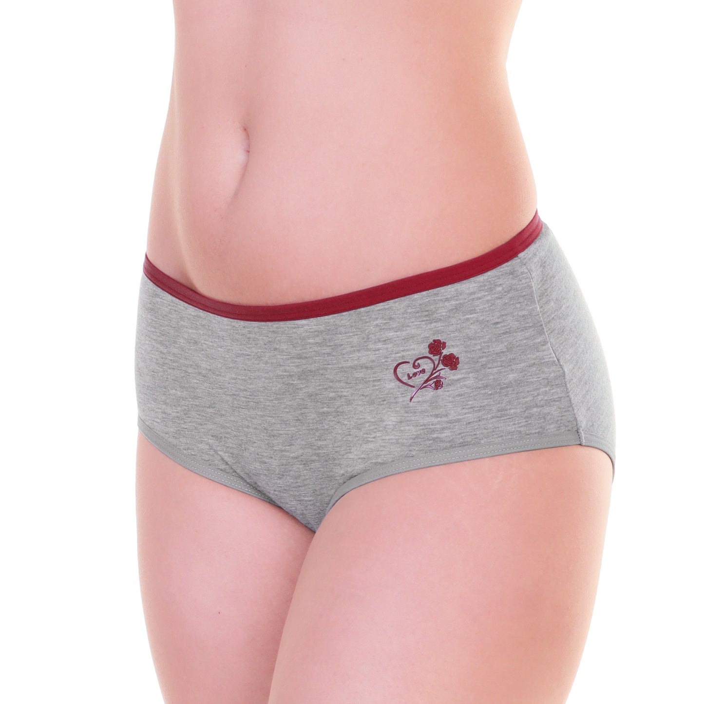 Cotton Mid Rise Brief Panties with Hip Detail (6-Pack)