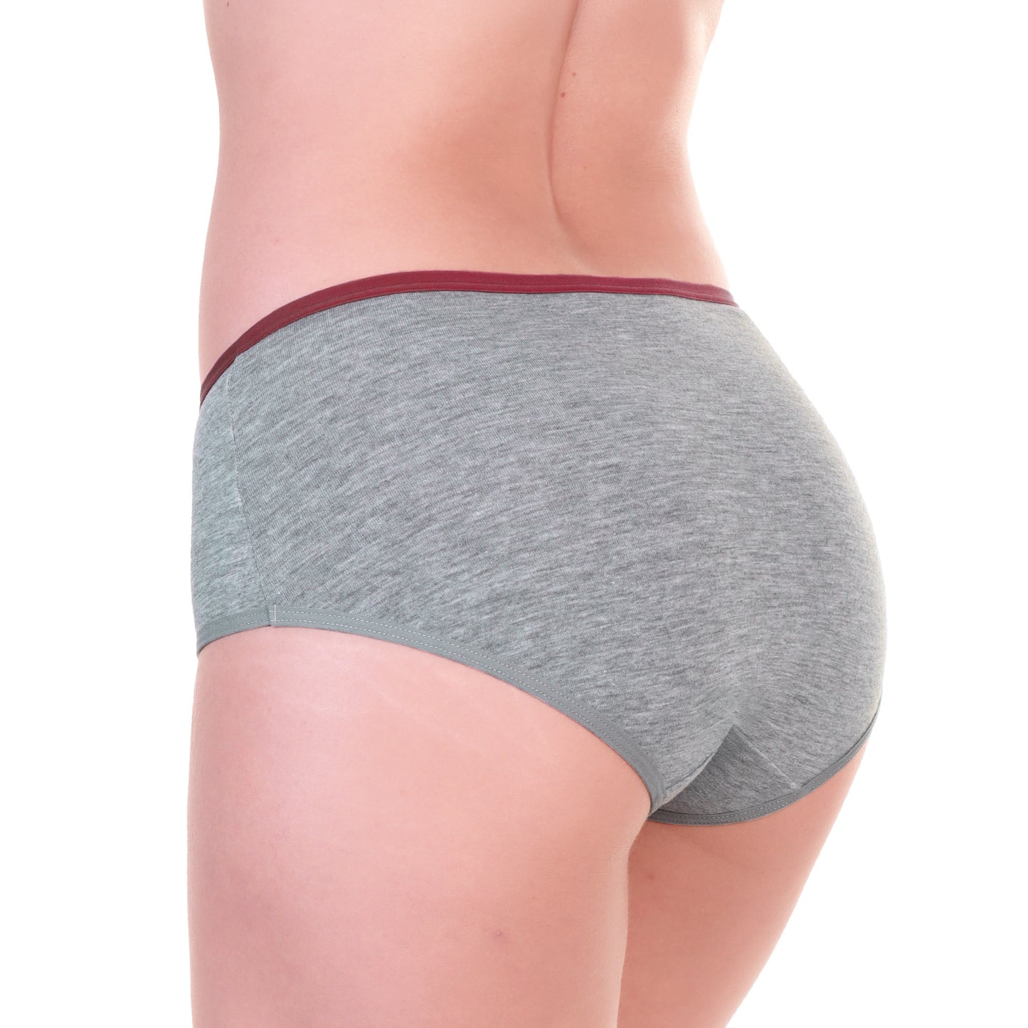 Cotton Mid Rise Brief Panties with Hip Detail (6-Pack)