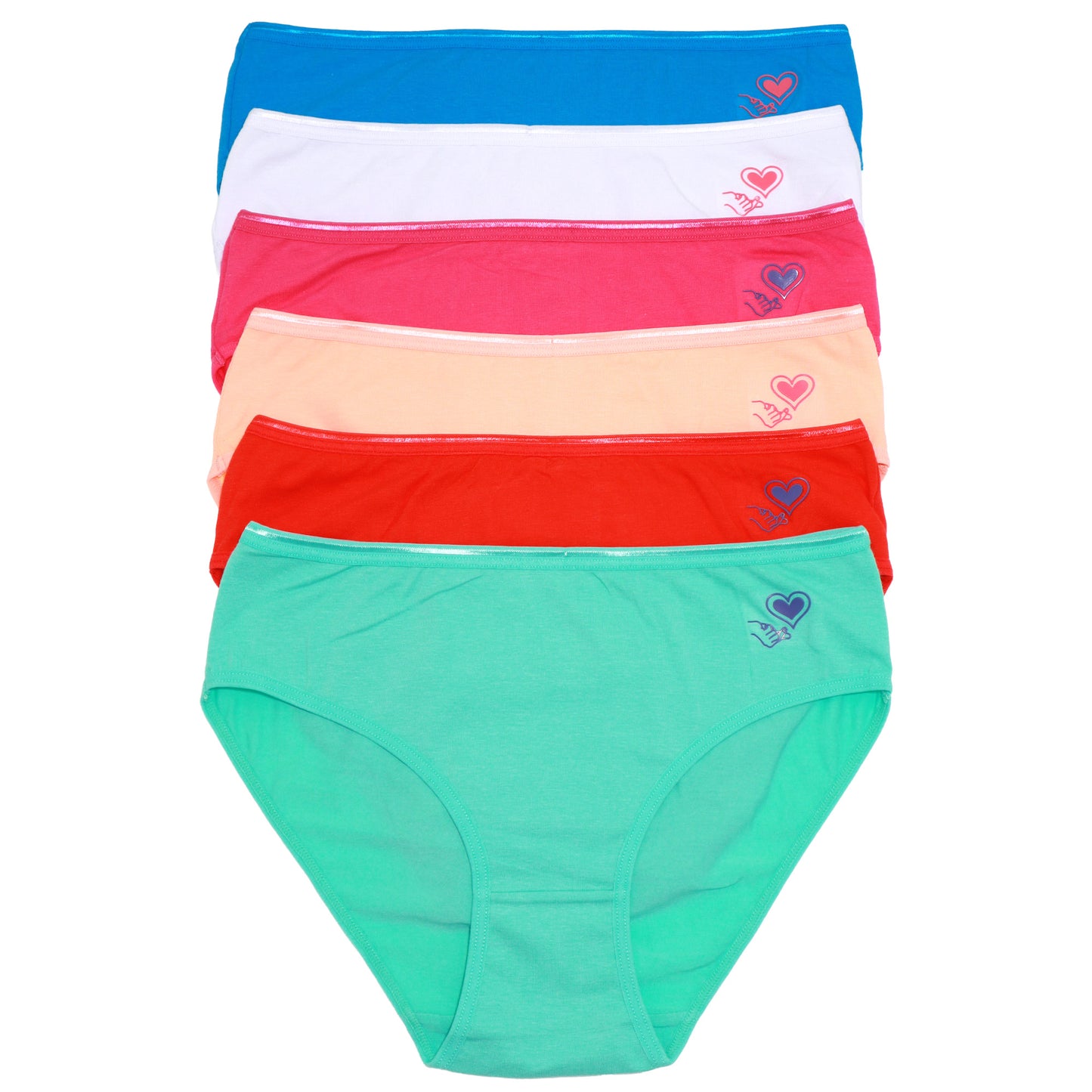 Cotton Bikini Panties with Hip Detail (6-Pack)