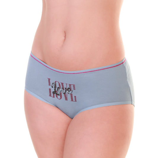 Cotton Mid-Rise Briefs with LOVE Design (6-Pack)