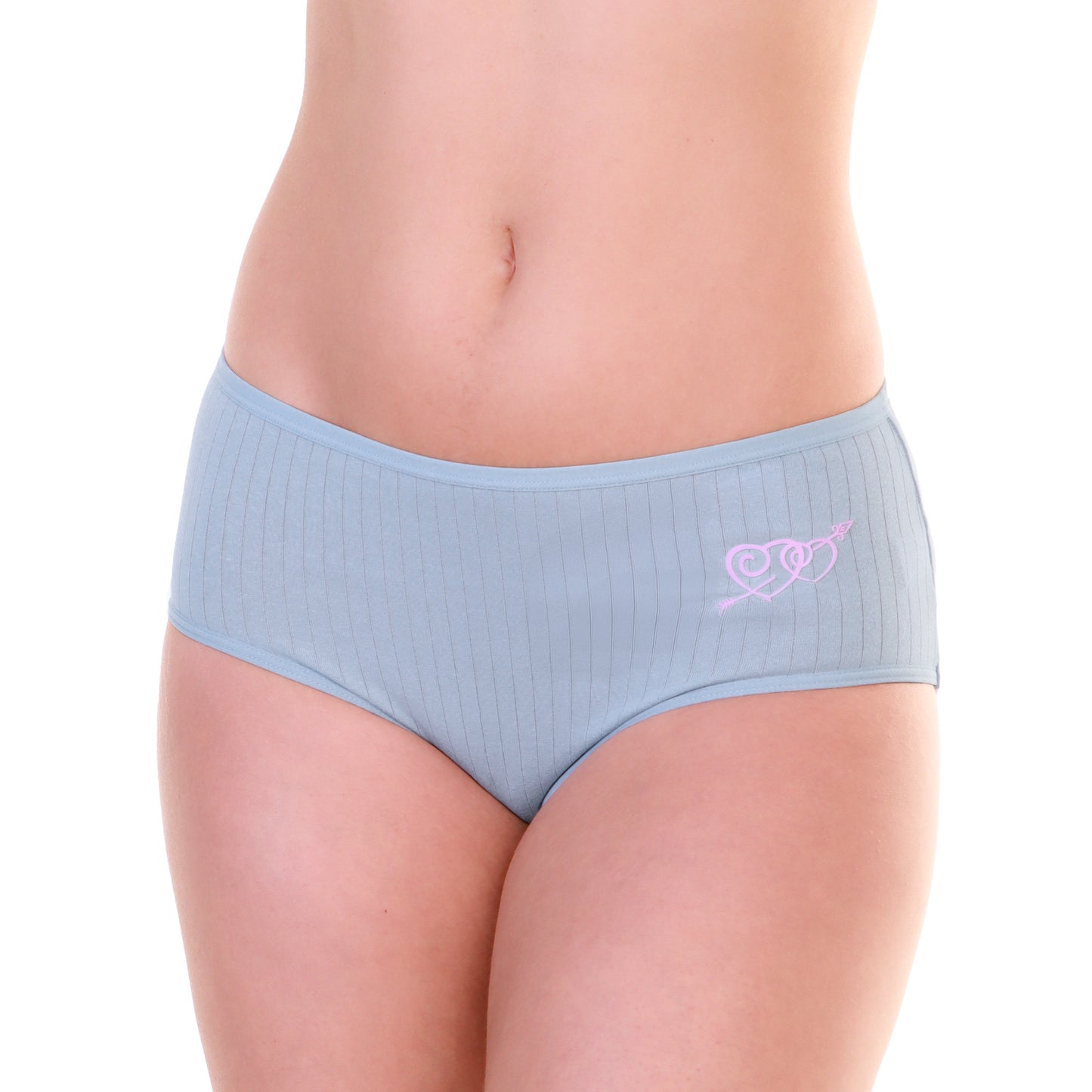 Cotton Mid Rise Panties with Ribbed Design (6-Pack)