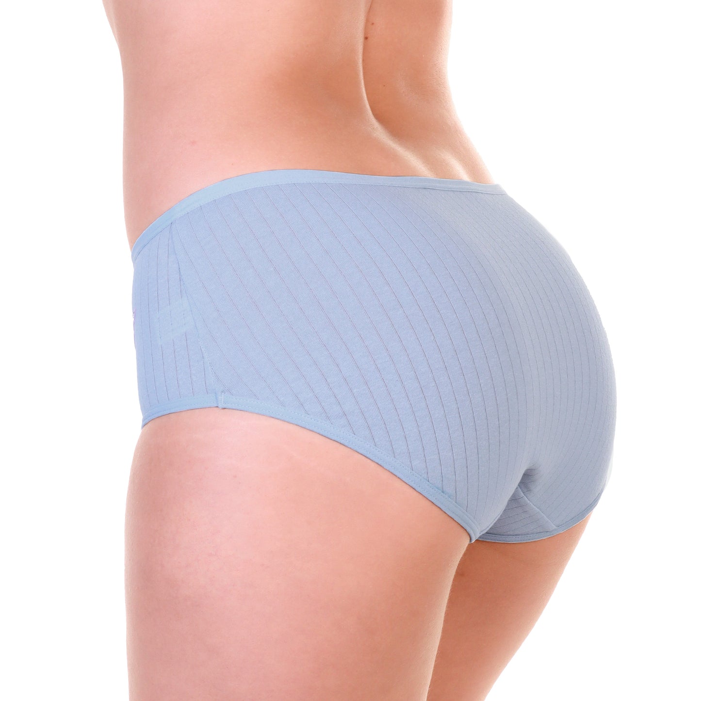 Cotton Mid Rise Panties with Ribbed Design (6-Pack)