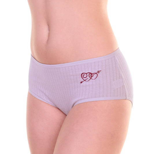 Cotton Mid Rise Panties with Ribbed Design (6-Pack)