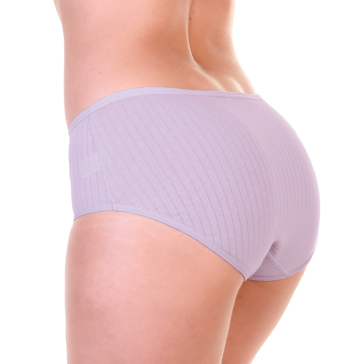 Cotton Mid Rise Panties with Ribbed Design (6-Pack)
