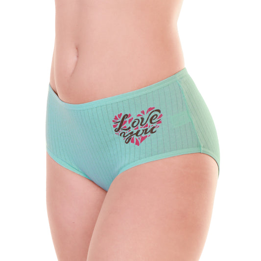 Cotton Ribbed Mid-Rise Briefs with Love You Detail (6-Pack)