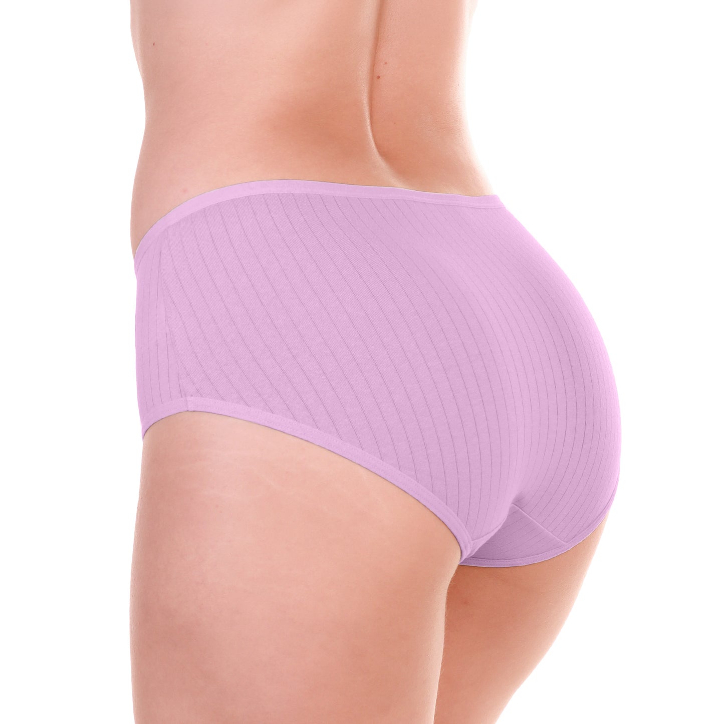 Cotton Ribbed Mid-Rise Briefs with Love You Detail (6-Pack)