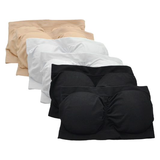 Seamless Bandeau with Removable Cups (6-Pack)