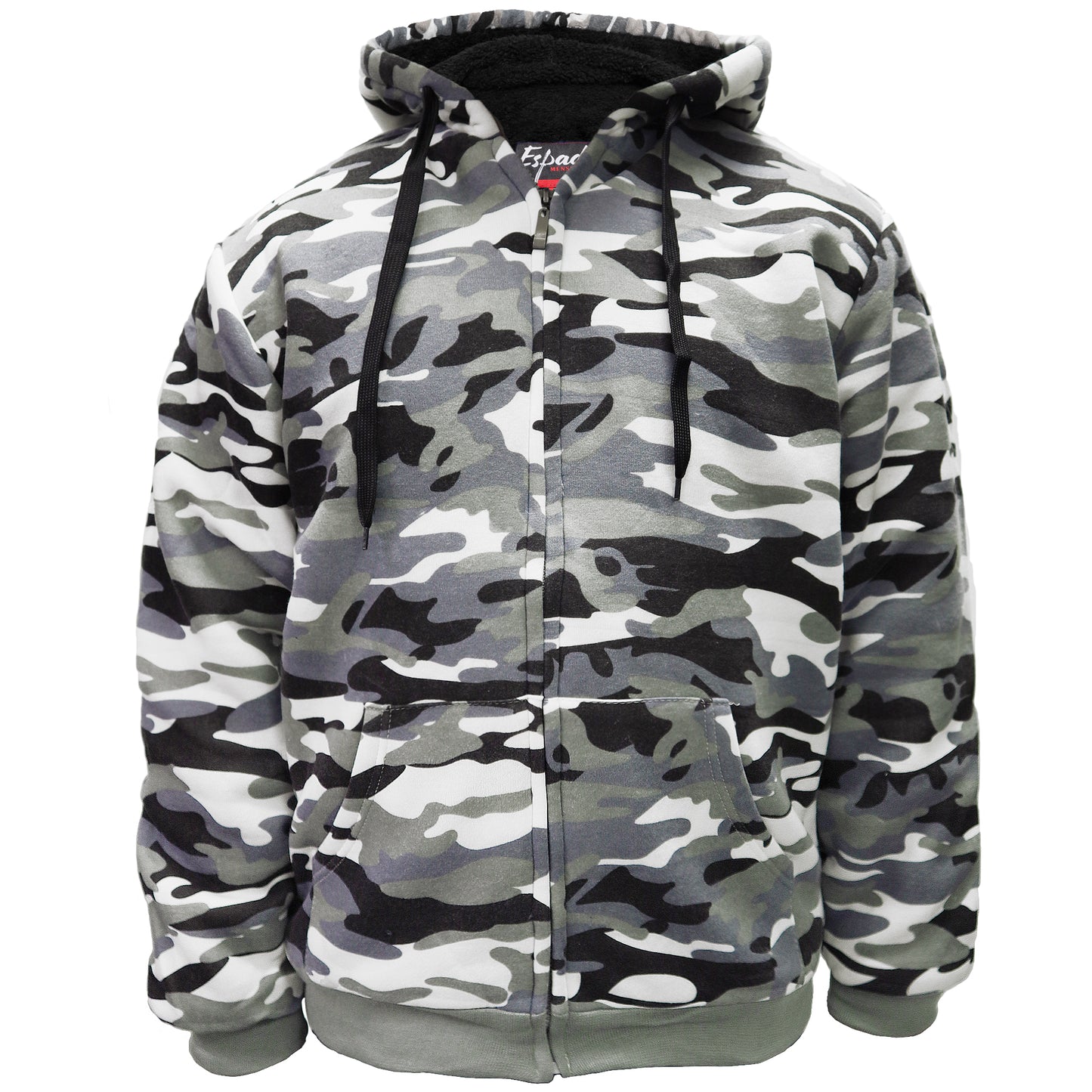 Men's Full-Zip Camo Sherpa-Lined Hoodie Jacket (1-Pack)