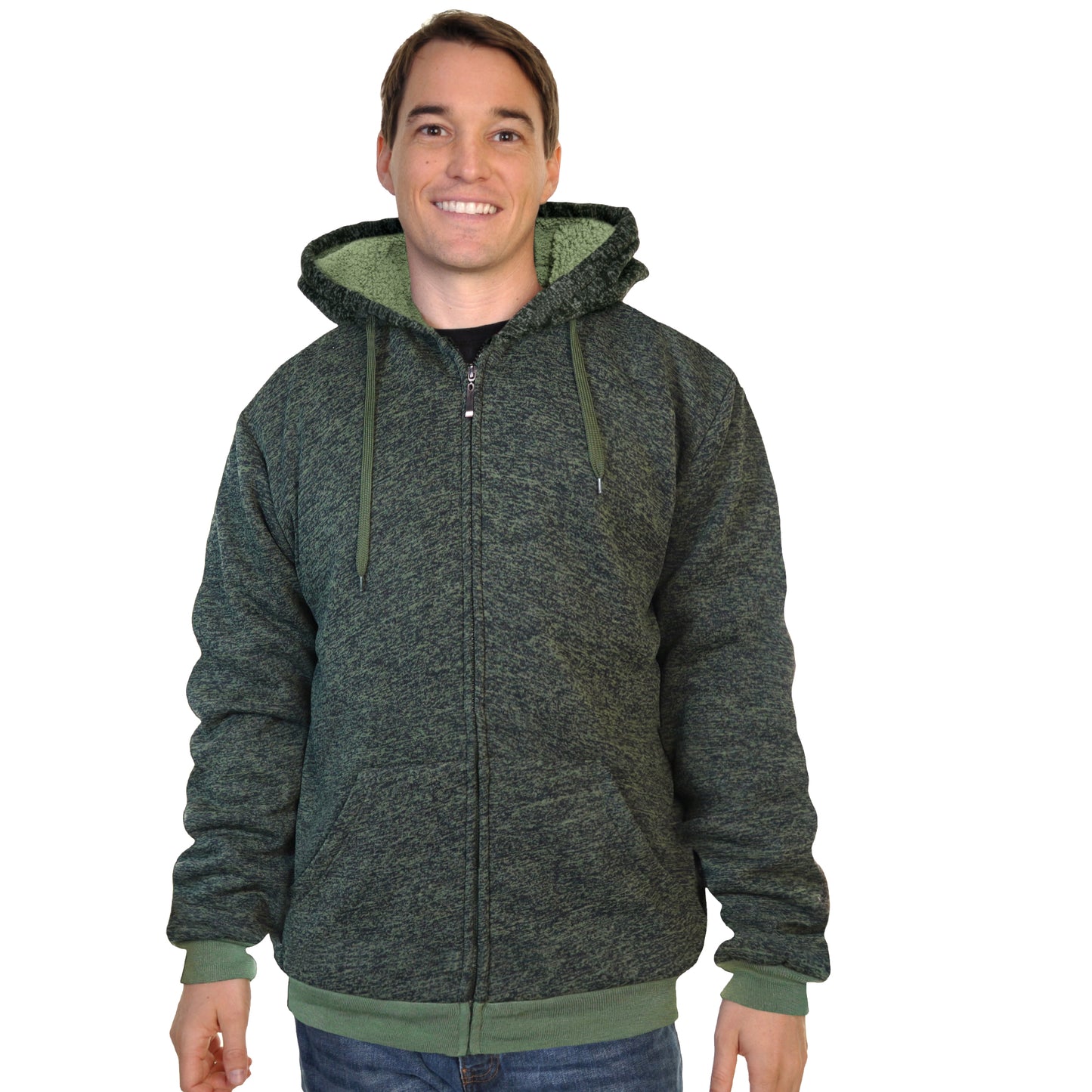 Men's Full-Zip Sherpa-Lined Hoodie Jacket (1-Pack)