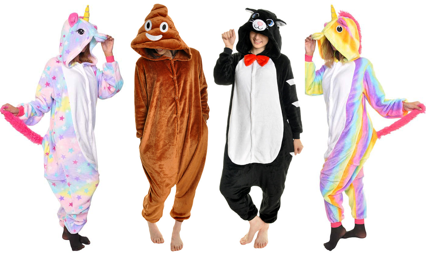 Unisex Plush Animal One-Piece Novelty Sleep/Lounge Wear (1-Pack)