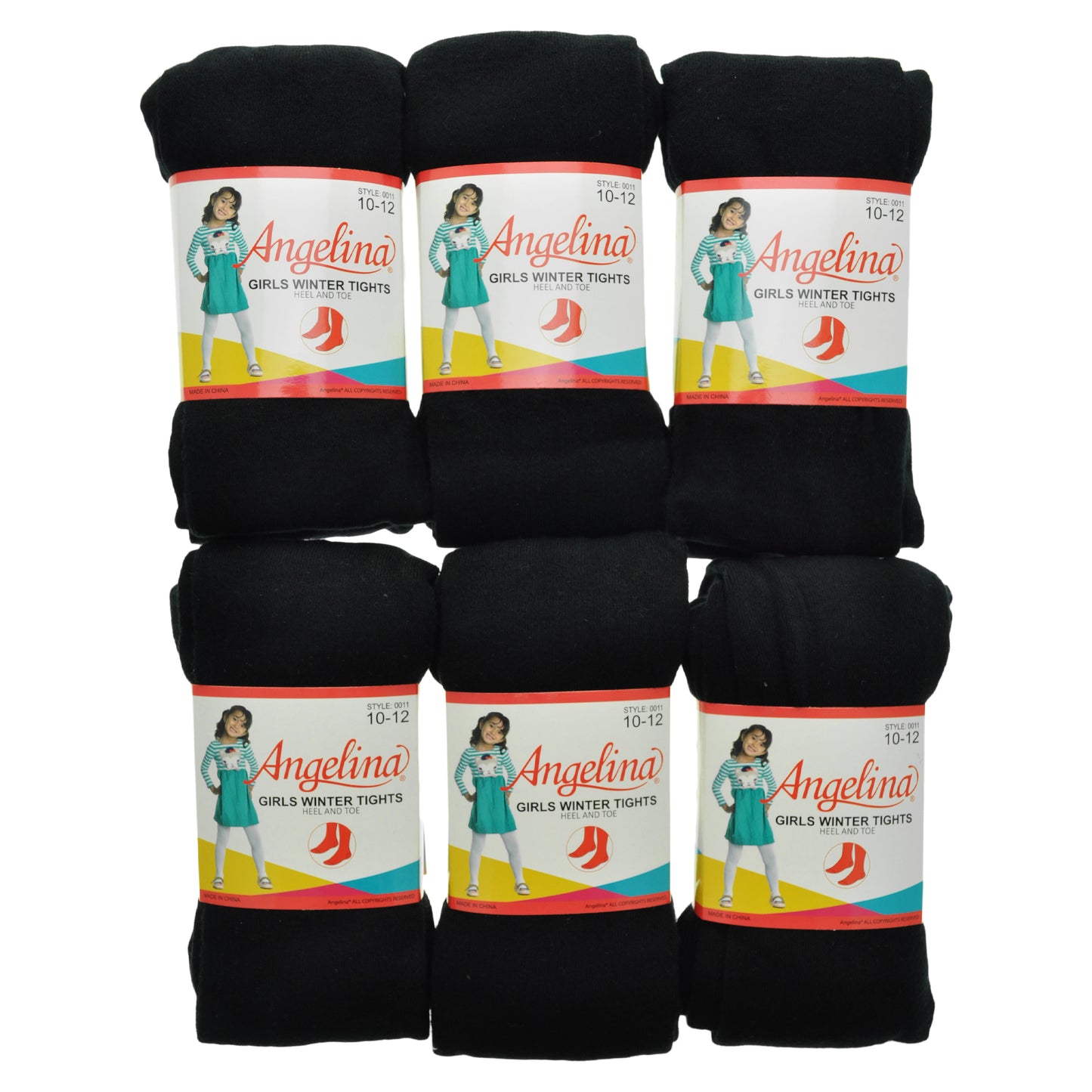 Girls Winter Tights with Heel (6-Pack)