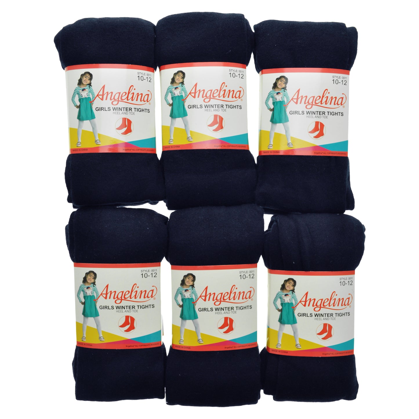 Girls Winter Tights with Heel (6-Pack)