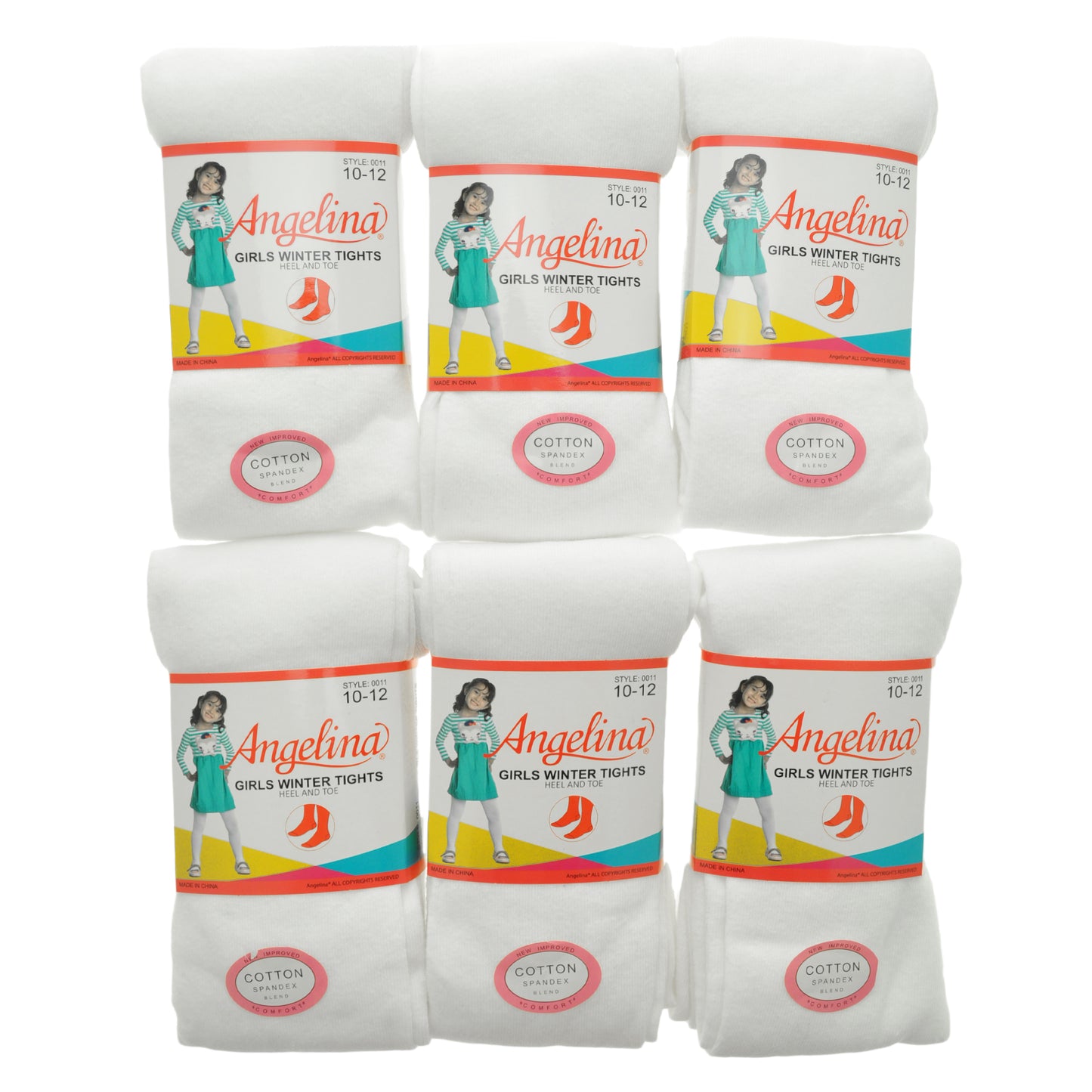 Girls Winter Tights with Heel (6-Pack)