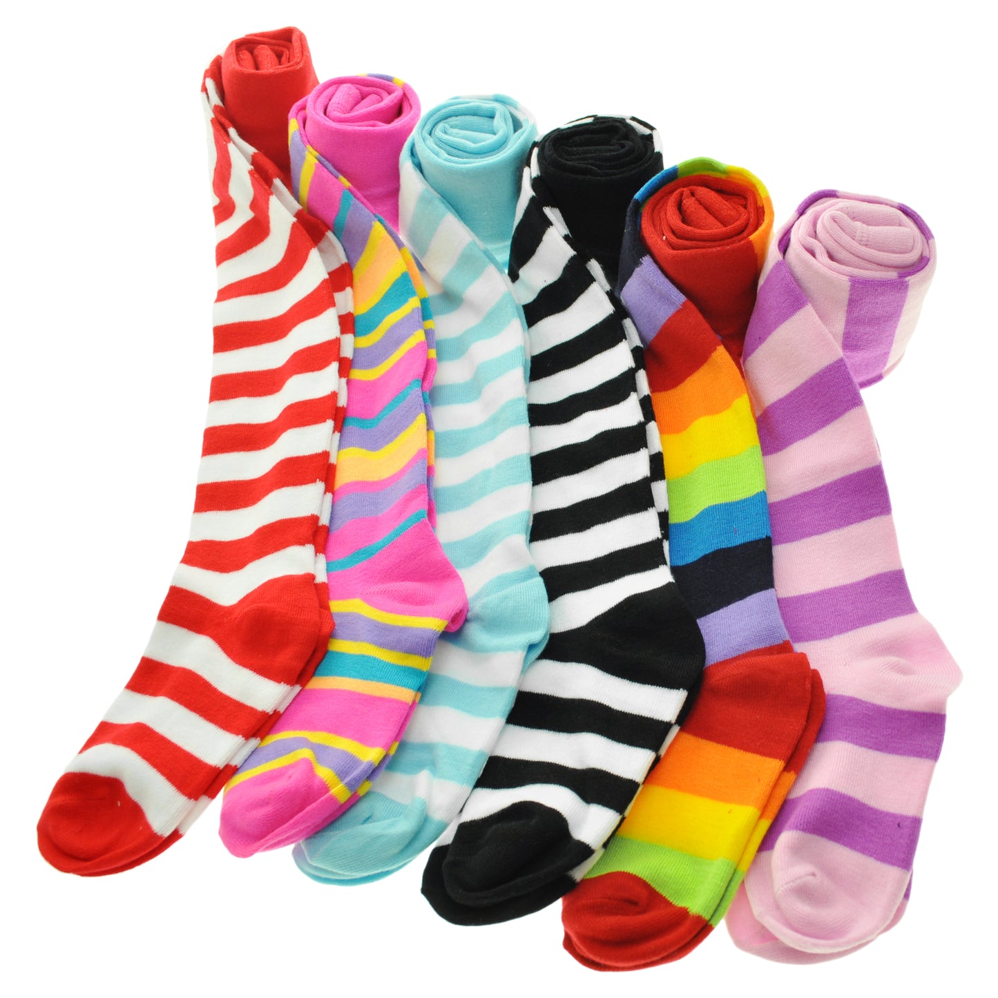 Girl's Colorful Patterned Winter Tights (6-Pack)