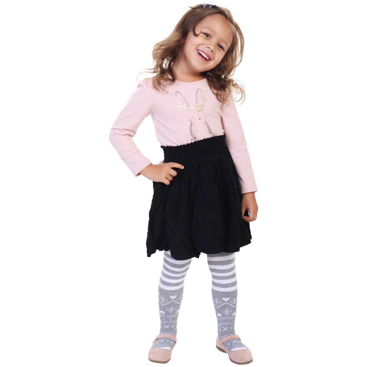 Girl's Colorful Patterned Winter Tights (6-Pack)