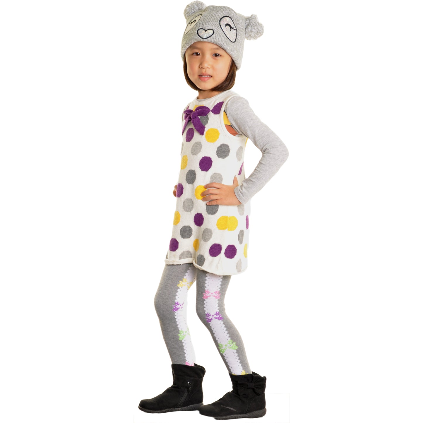 Girl's Colorful Patterned Winter Tights (6-Pack)