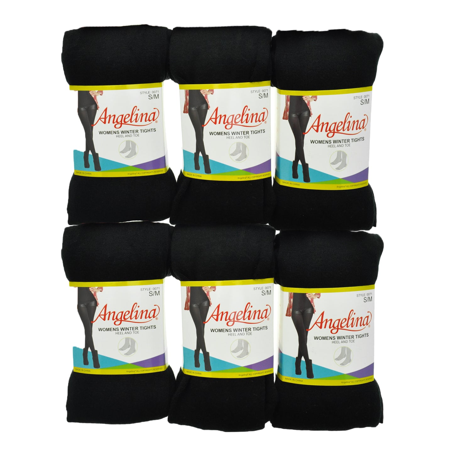 Lady's Winter Tights with Heel (6-Pack)