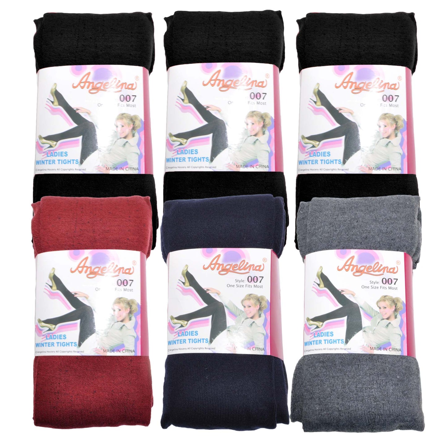 Winter Warmth Patterned Footed or Footless Tights (6-Pack)