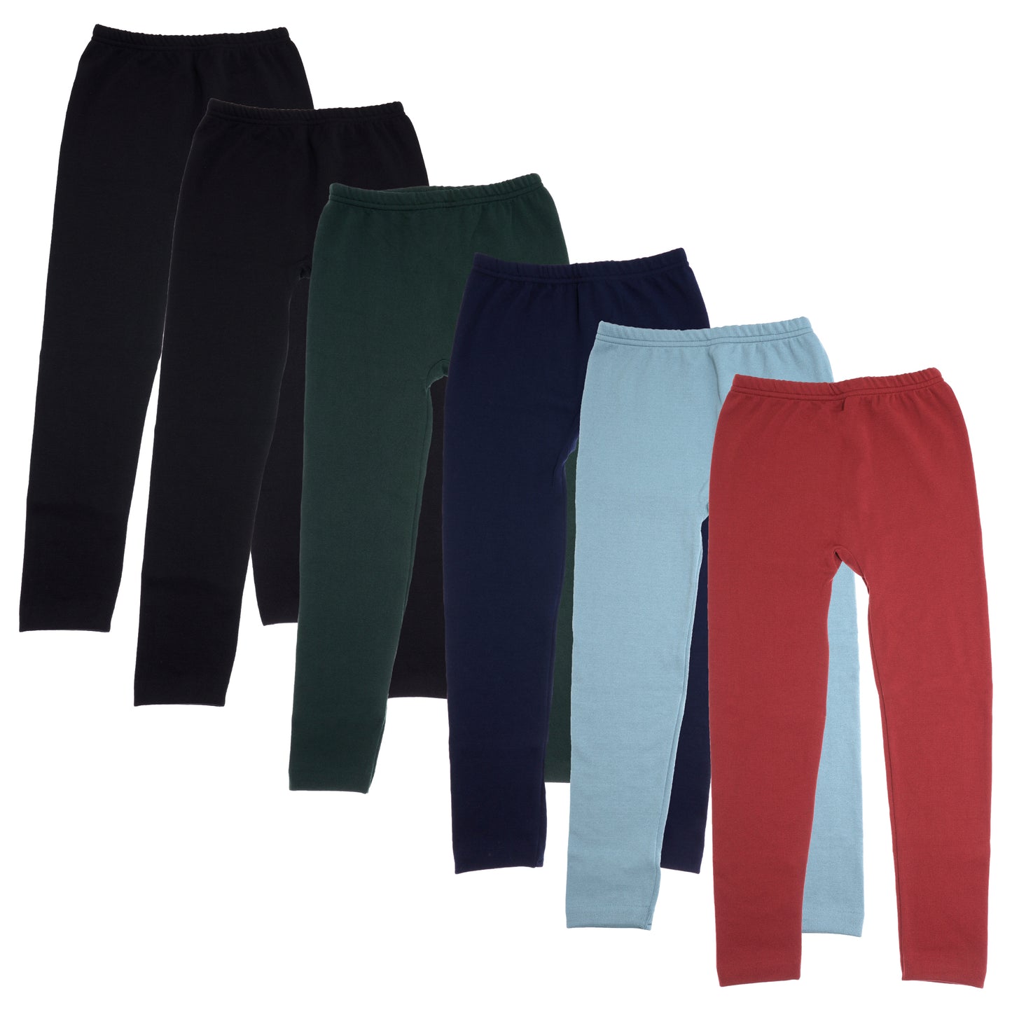 Girls' Fleece-Lined Leggings (6-Pack)