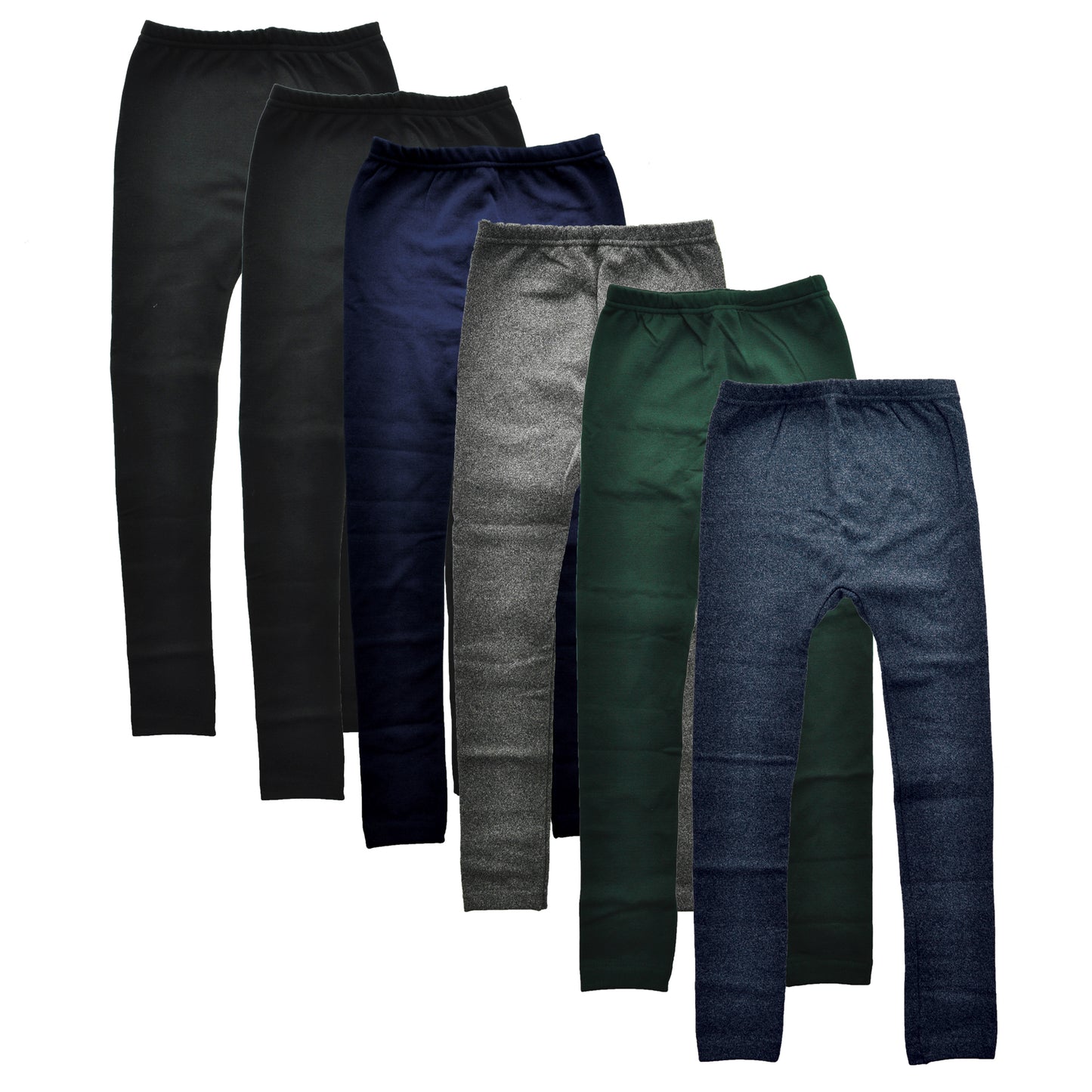 Girls' Fleece-Lined Leggings (6-Pack)