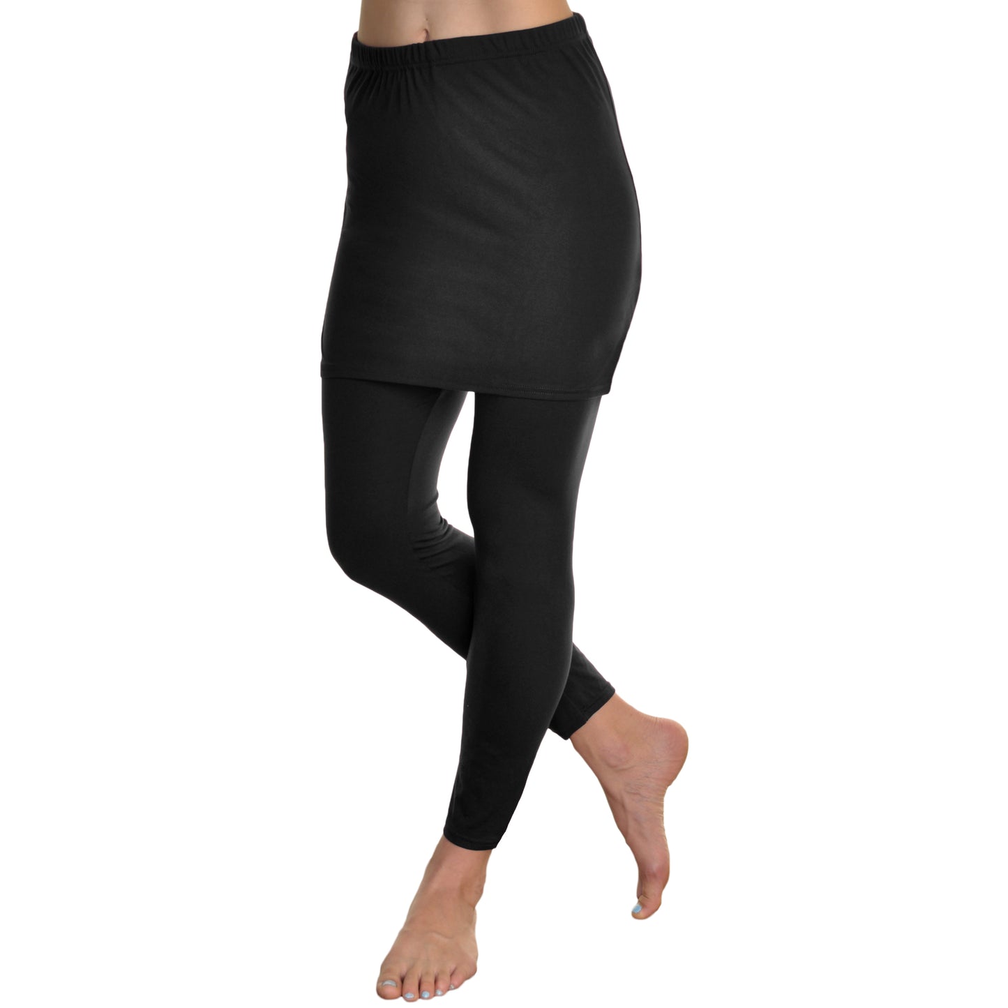 High Waist Leggings with Mini Skirt (1-Pack)