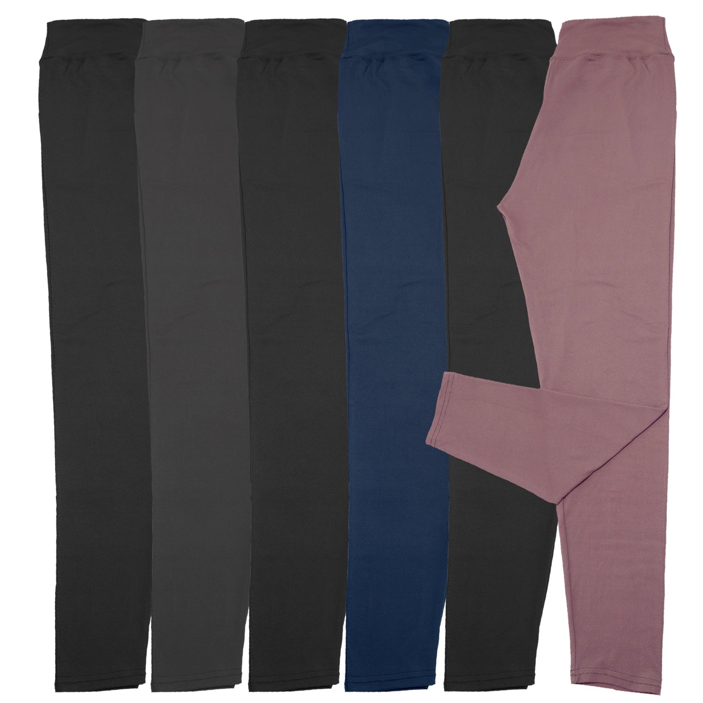 Women's Microfiber High Waist Full Coverage Leggings (6-Pack)