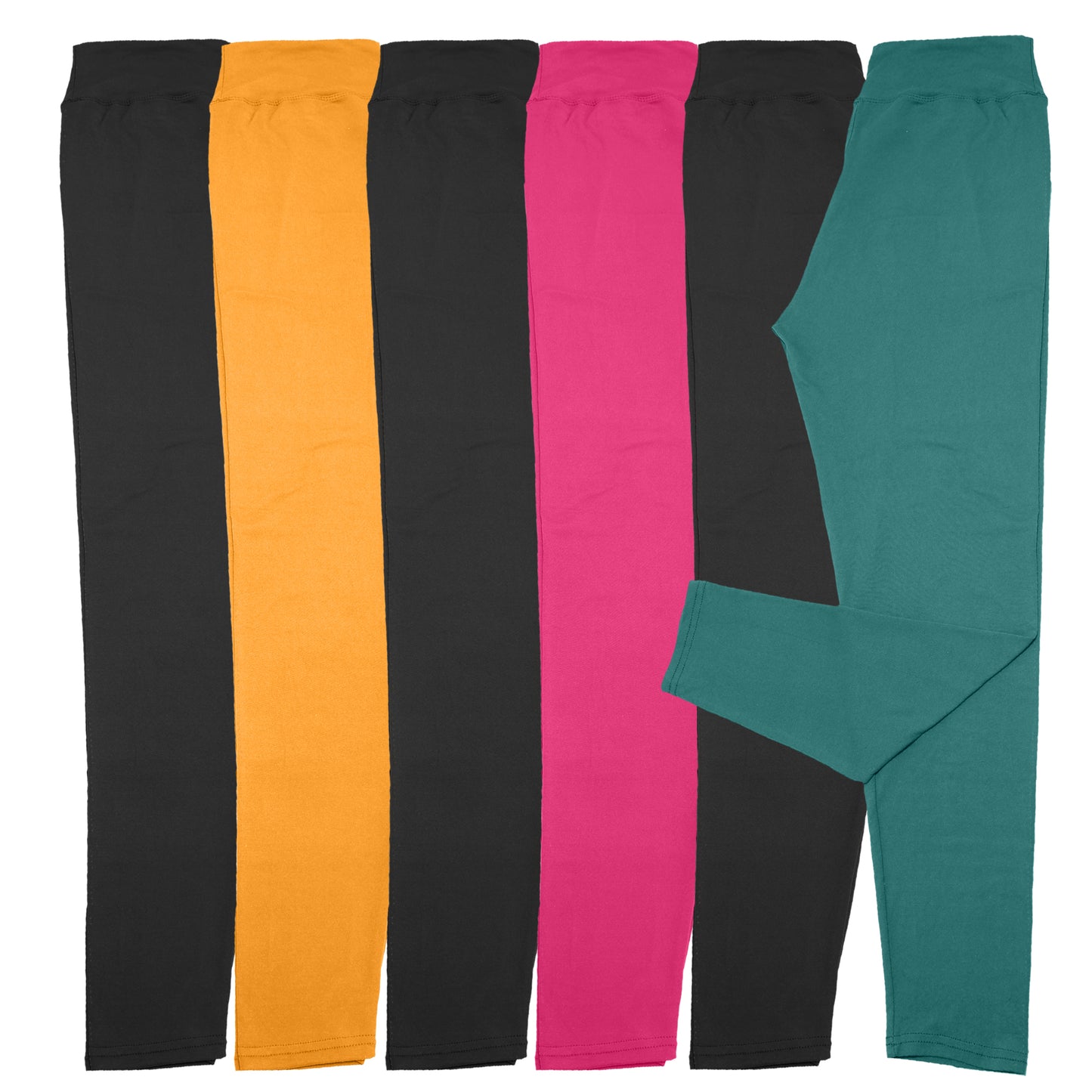 Women's Microfiber High Waist Full Coverage Leggings (6-Pack)