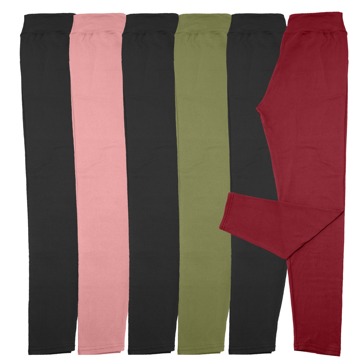 Women's Microfiber High Waist Full Coverage Leggings (6-Pack)