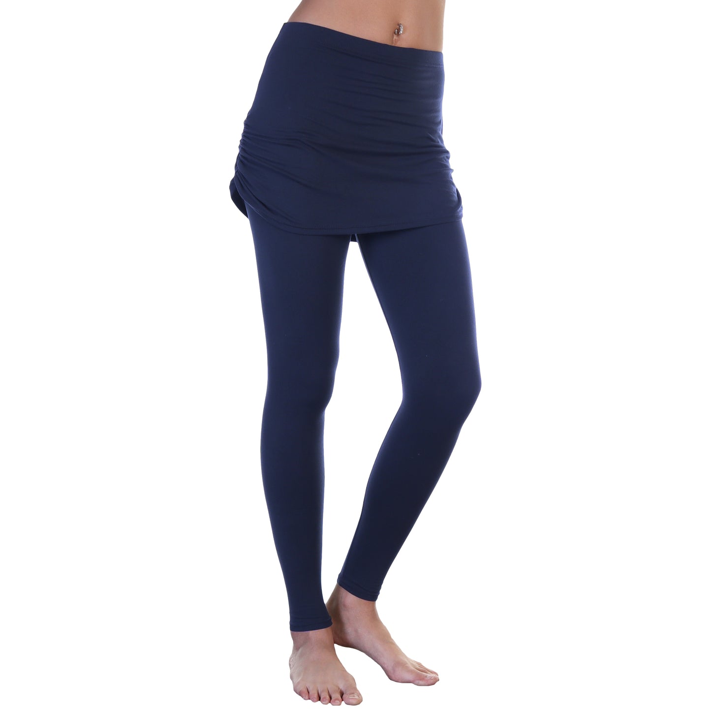 High Waist Leggings with Attached Mini Skirt (1-Pack)