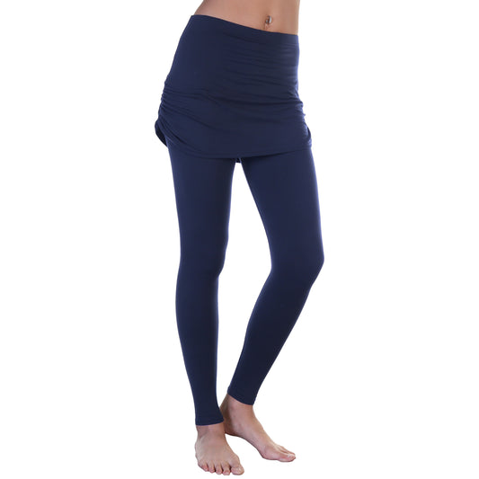 High Waist Leggings with Attached Mini Skirt (1-Pack)