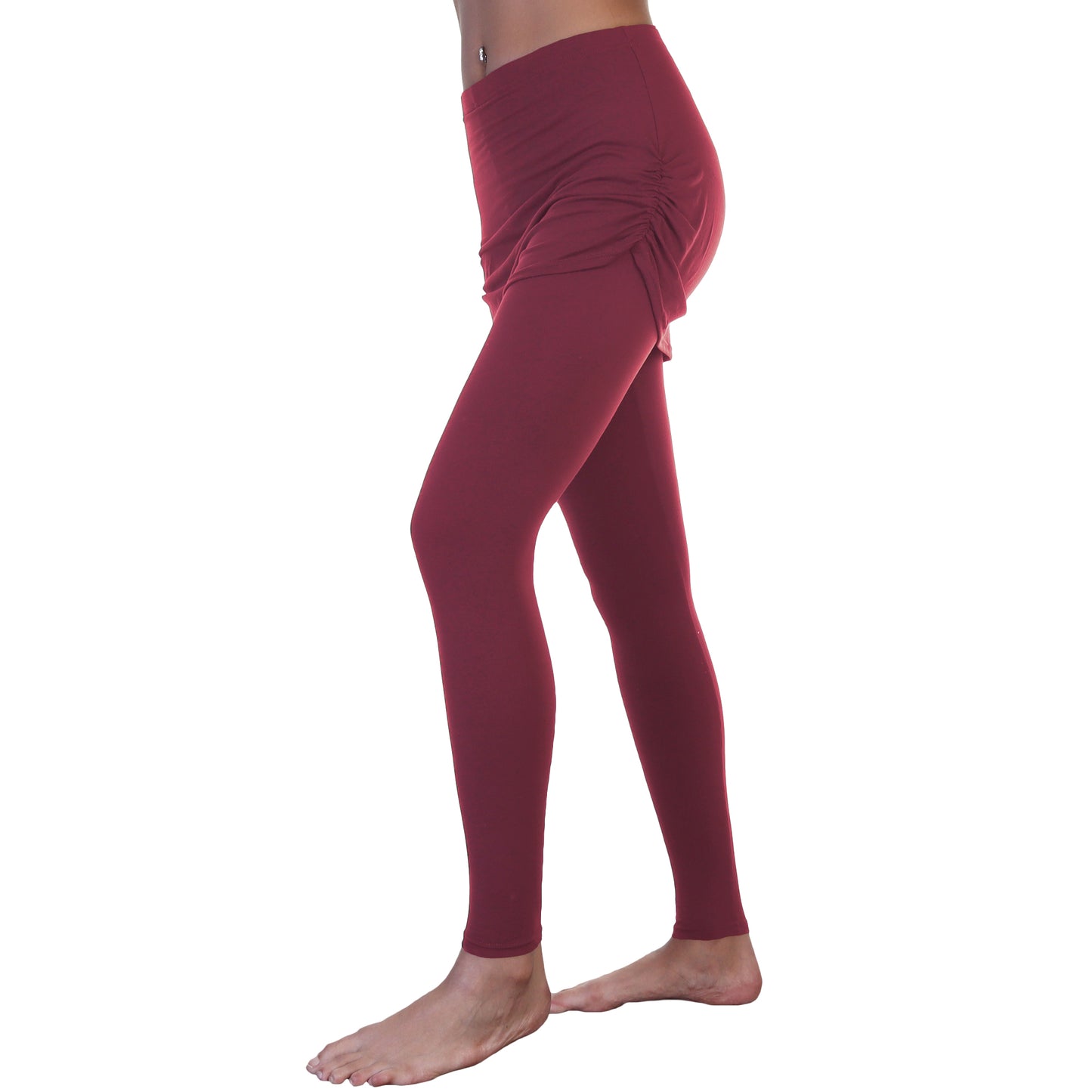 High Waist Leggings with Attached Mini Skirt (1-Pack)