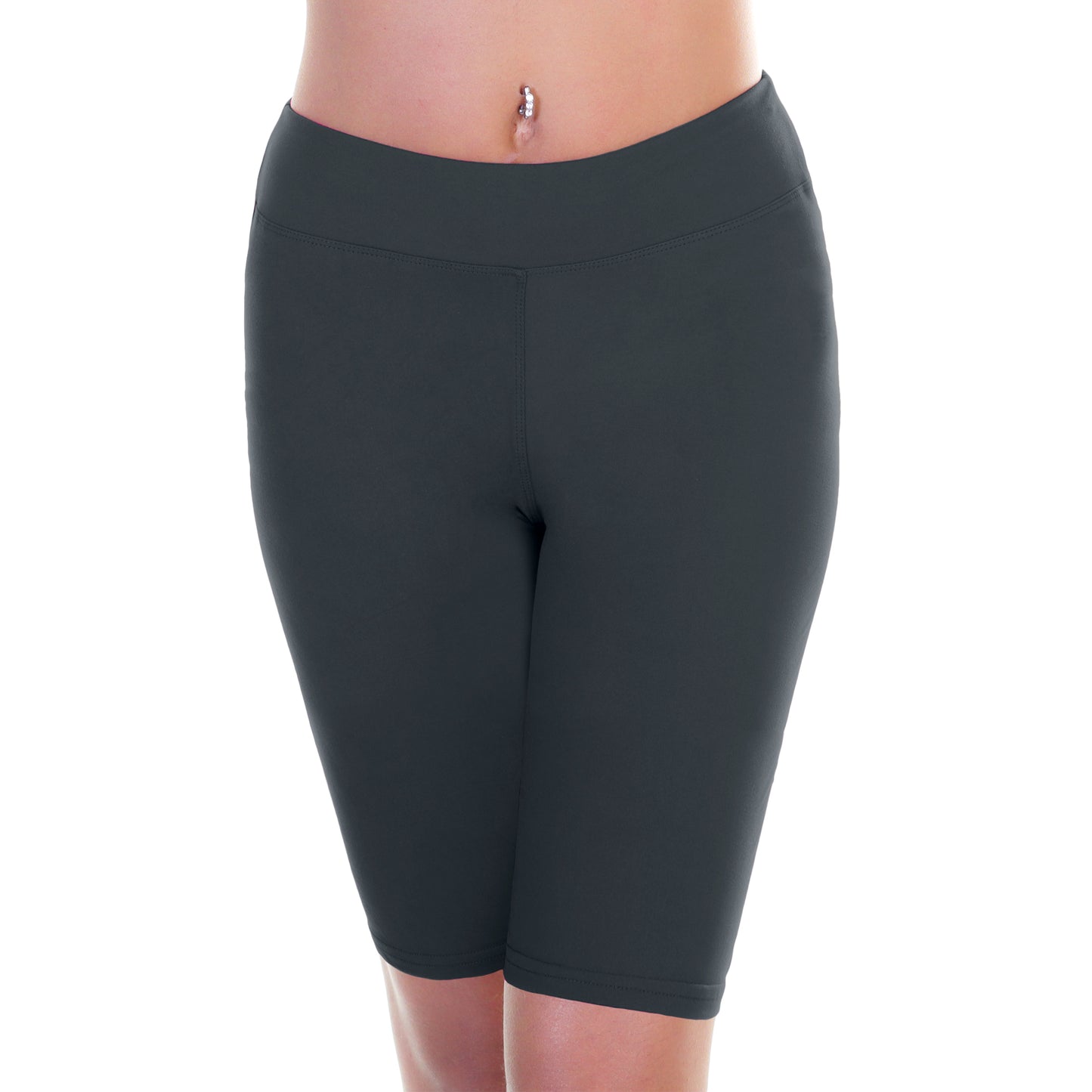 Women's Microfiber High Waist Knee Length Shorts (4-Pack)