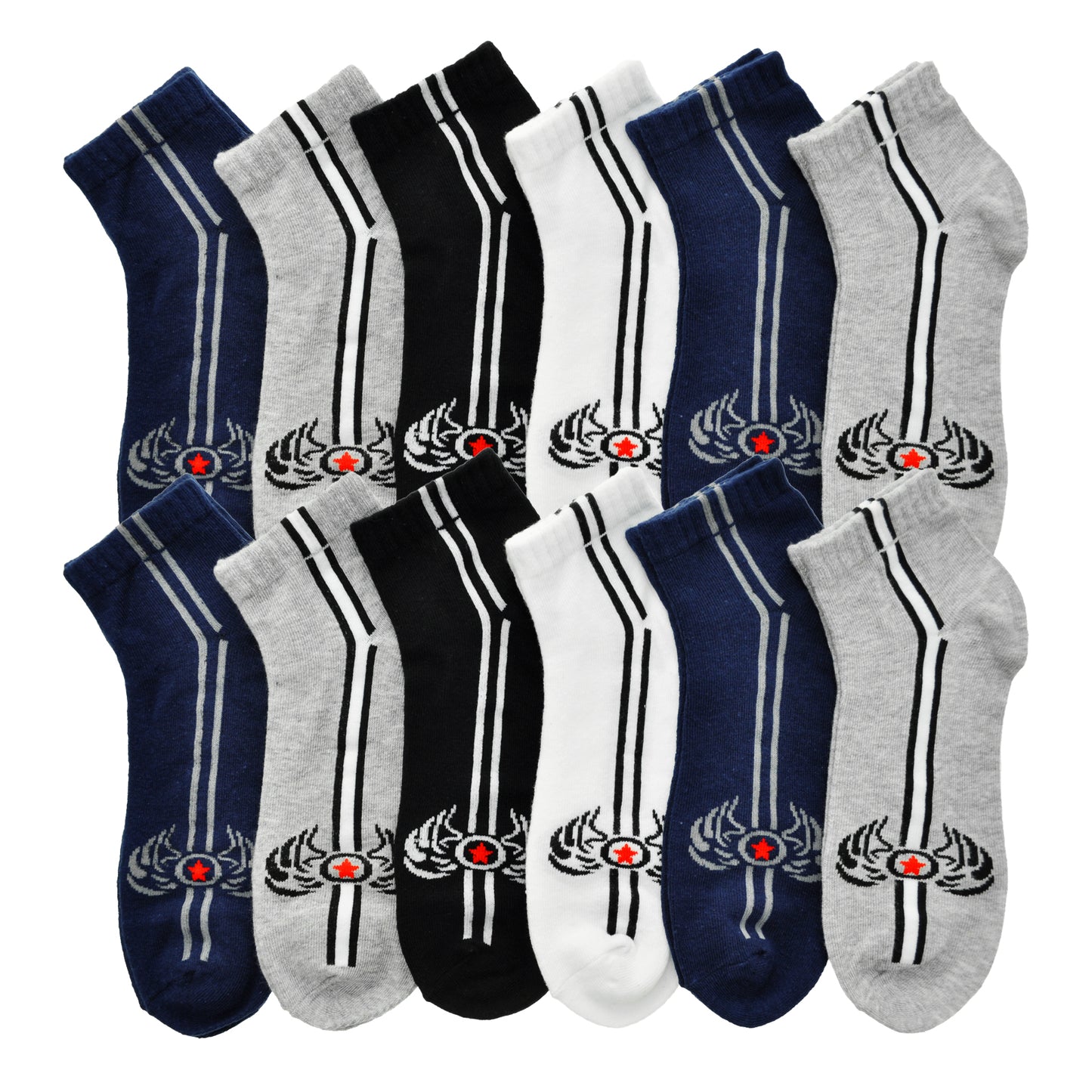 Cotton Low Cut Trainer Socks (12-Pairs)
