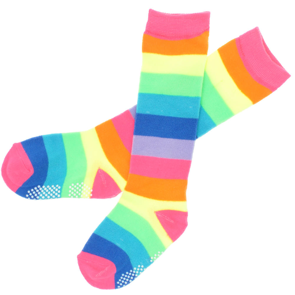 Rainbow and Neon Striped Knee-High Socks (1-6 Pack)
